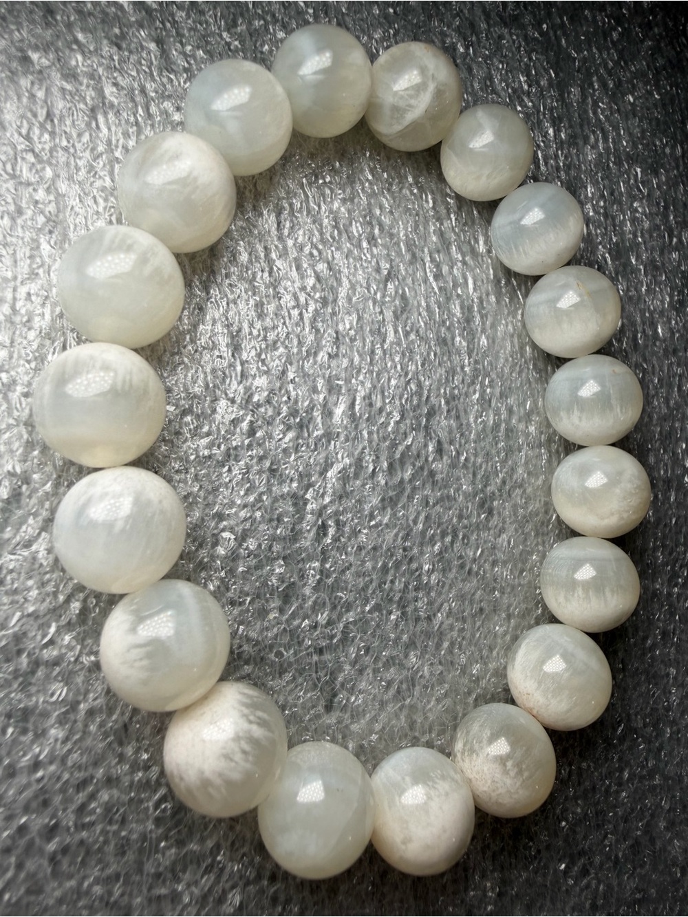 Amazing 11MM White Rabbit Hair Natural Crystal Bracelet